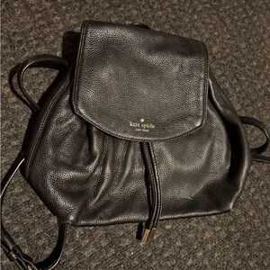 Kate Spade Black Pebbled Leather Backpack